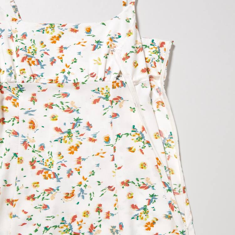 Uniqlo Printed Front Slit Camisole Saty Damske Biele | WMCRPK-739