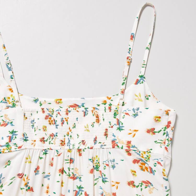 Uniqlo Printed Front Slit Camisole Saty Damske Biele | WMCRPK-739