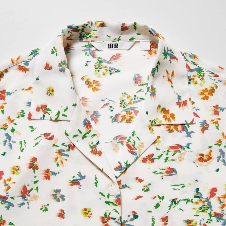 Uniqlo Printed Kratke Sleeved Kosele Damske Biele | BFAMQX-538