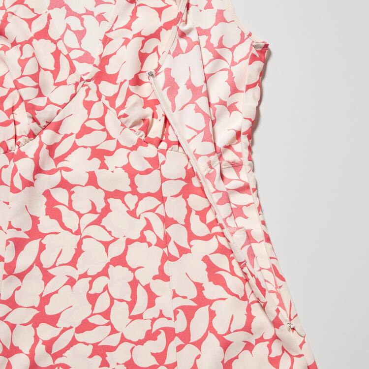 Uniqlo Printed V Neck Bez Rukavov Mini Saty Damske Červené | QXOWNI-279