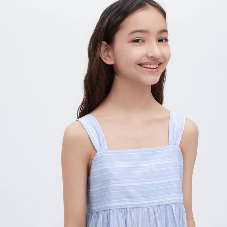Uniqlo Pruhované Camisole Saty Detske Modre | JDQEHP-843