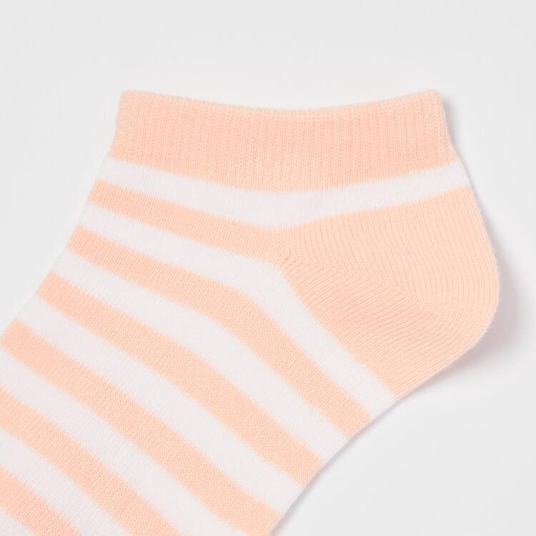 Uniqlo Pruhované Kratke (Three Pairs) Ponozky Detske Svetlo Oranžové Biele | CEAPNI-643