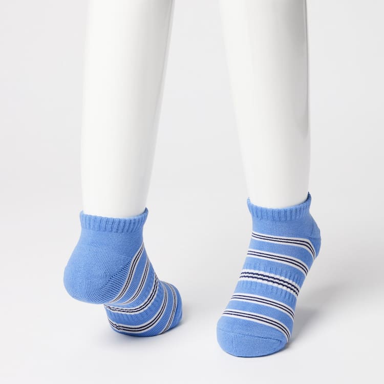 Uniqlo Pruhované Kratke (Three Pairs) Ponozky Detske Modre Biele Zelene | JPCFWH-708