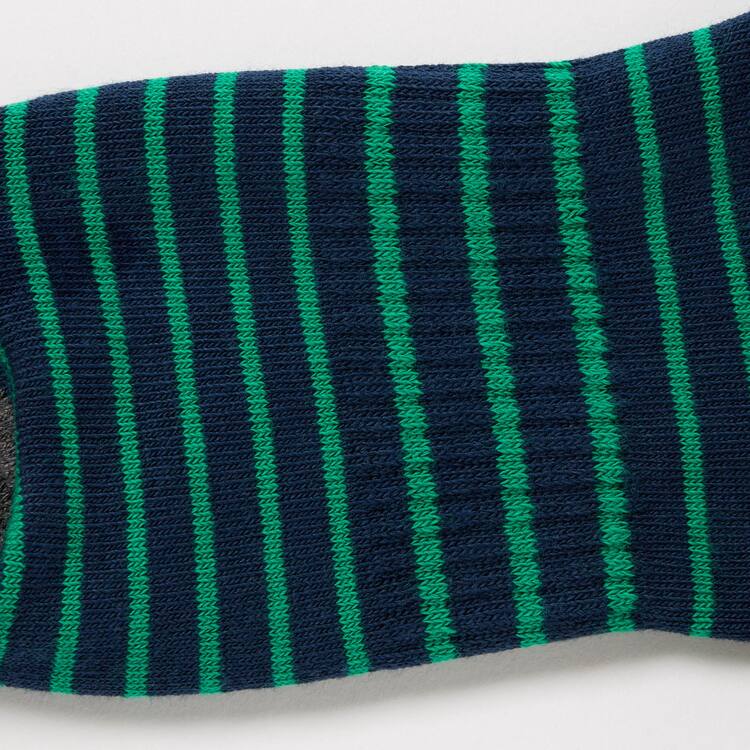 Uniqlo Pruhované Kratke (Three Pairs) Ponozky Detske Modre Biele Zelene | JPCFWH-708