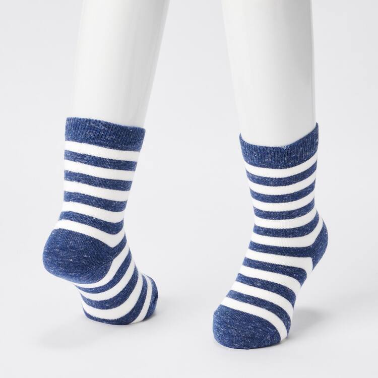 Uniqlo Pruhované Regular (Three Pairs) Ponozky Detske Modre Biele Čierne | YCKRFZ-348