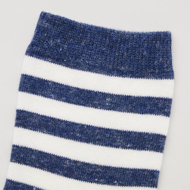 Uniqlo Pruhované Regular (Three Pairs) Ponozky Detske Modre Biele Čierne | YCKRFZ-348