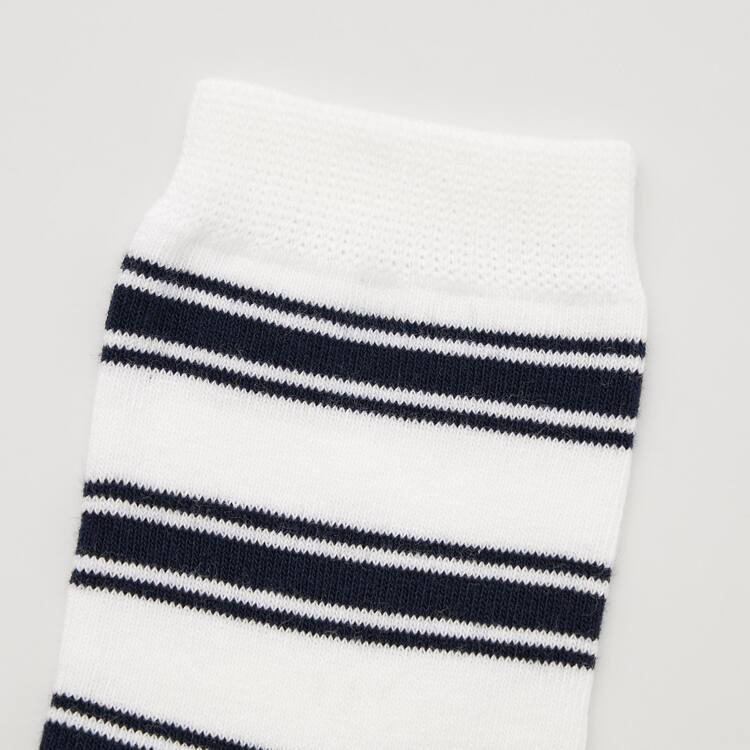 Uniqlo Pruhované Regular (Three Pairs) Ponozky Detske Modre Biele Čierne | YCKRFZ-348