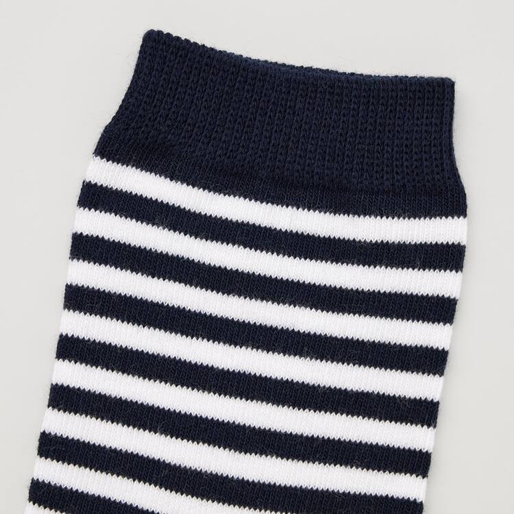 Uniqlo Pruhované Regular (Three Pairs) Ponozky Detske Modre Biele Čierne | YCKRFZ-348