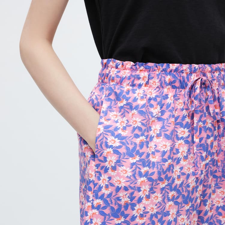 Uniqlo Rayon Easy Printed Loungewear Damske Ruzove | CLXBWA-781