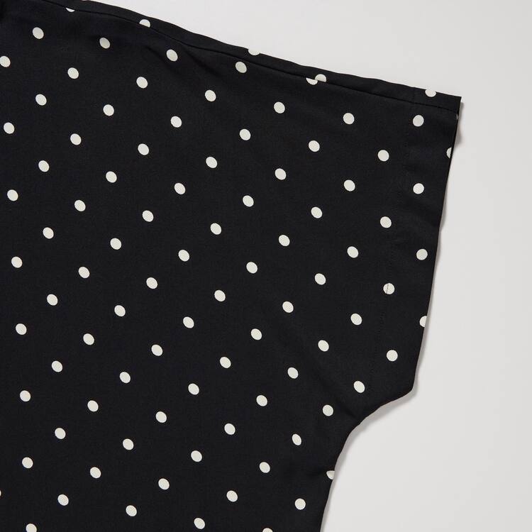 Uniqlo Rayon Kratke Sleeve Blúzky Damske Čierne | EXPAYD-509