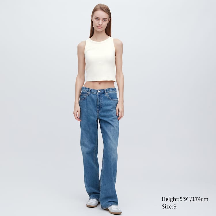 Uniqlo Rebrovaný Cropped Bez Rukavov Podprsenky Damske Biele | RQDAVM-384