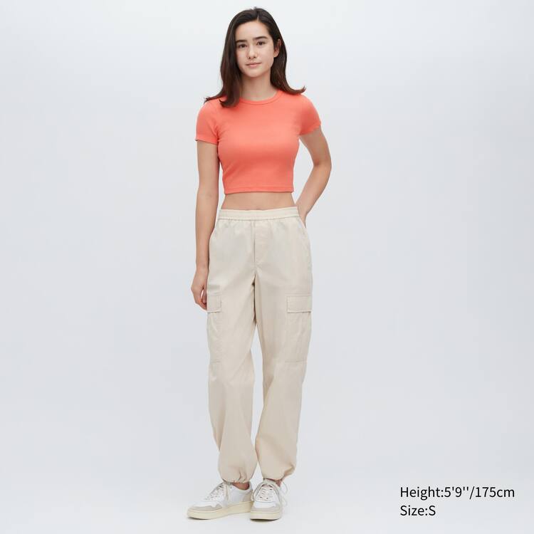 Uniqlo Rebrovaný Cropped Crew Neck Tricko Damske Oranžové | ERJIGU-891