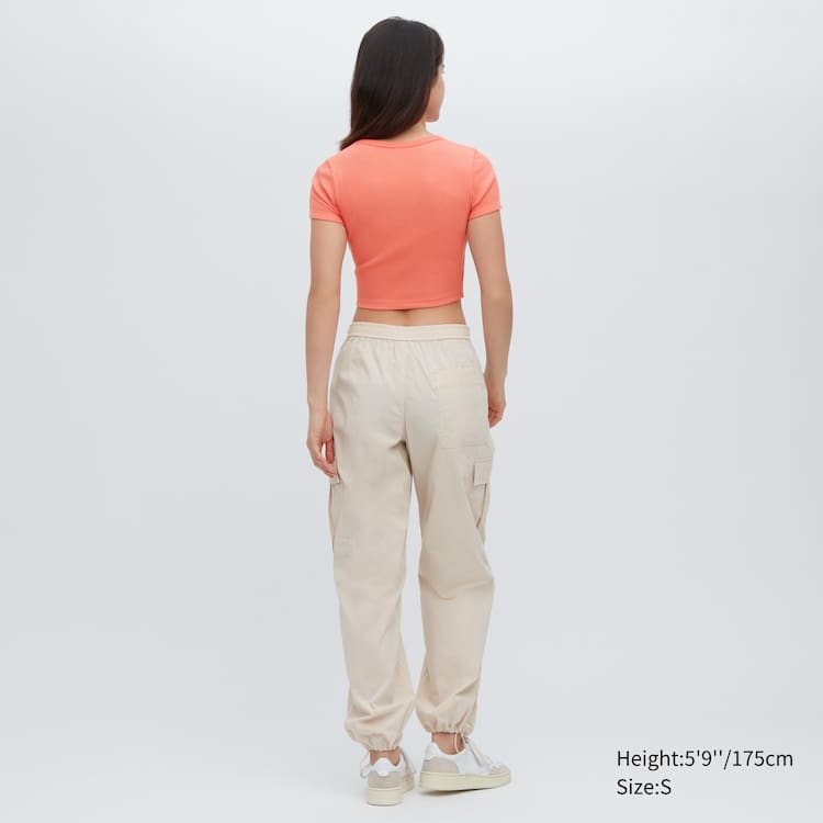 Uniqlo Rebrovaný Cropped Crew Neck Tricko Damske Oranžové | ERJIGU-891