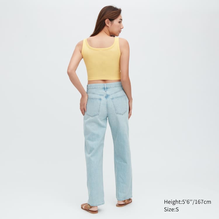 Uniqlo Rebrovaný Cropped Vesty Damske Žlté | CJHGQL-874