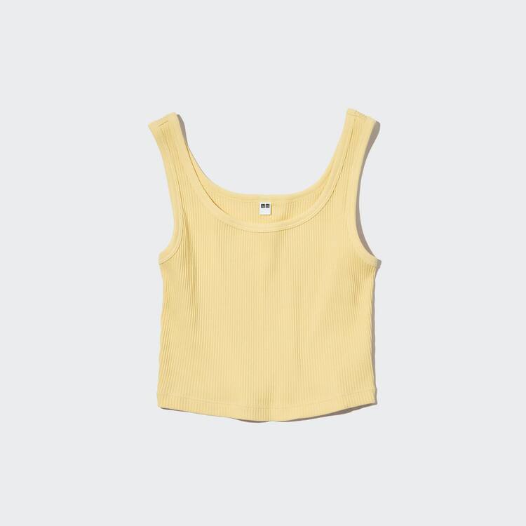 Uniqlo Rebrovaný Cropped Vesty Damske Žlté | CJHGQL-874