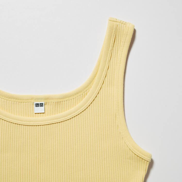 Uniqlo Rebrovaný Cropped Vesty Damske Žlté | CJHGQL-874