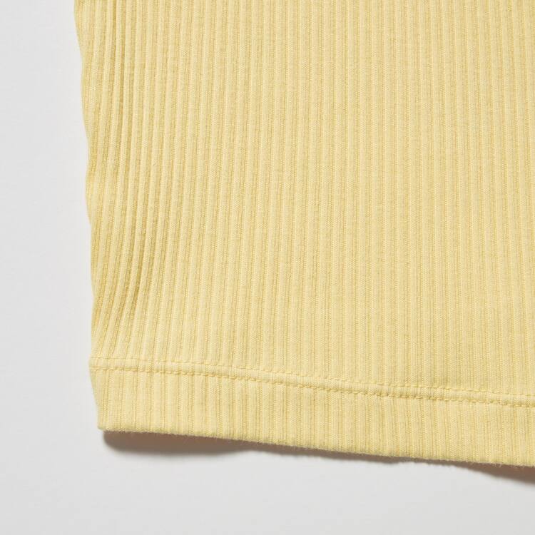 Uniqlo Rebrovaný Cropped Vesty Damske Žlté | CJHGQL-874
