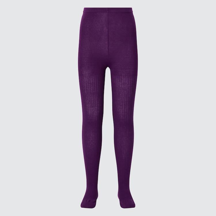Uniqlo Rebrovaný Tights Leginy Detske Nachový | WIPDCL-816