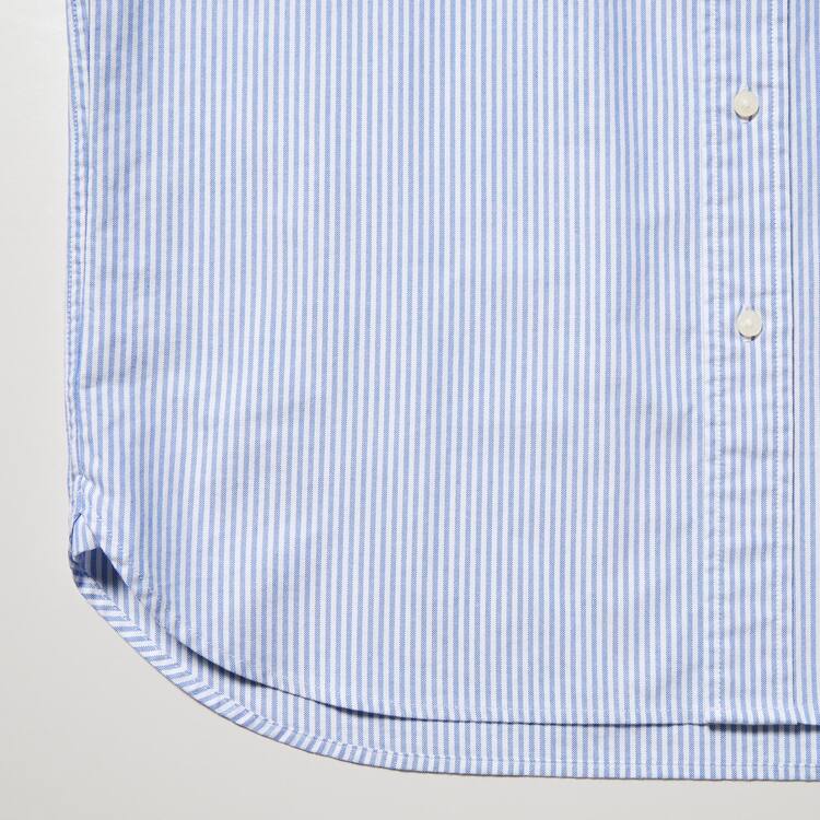 Uniqlo Regular Fit Pruhované Oxford (Button-down Collar) Kosele Panske Modre | PXEJRV-914