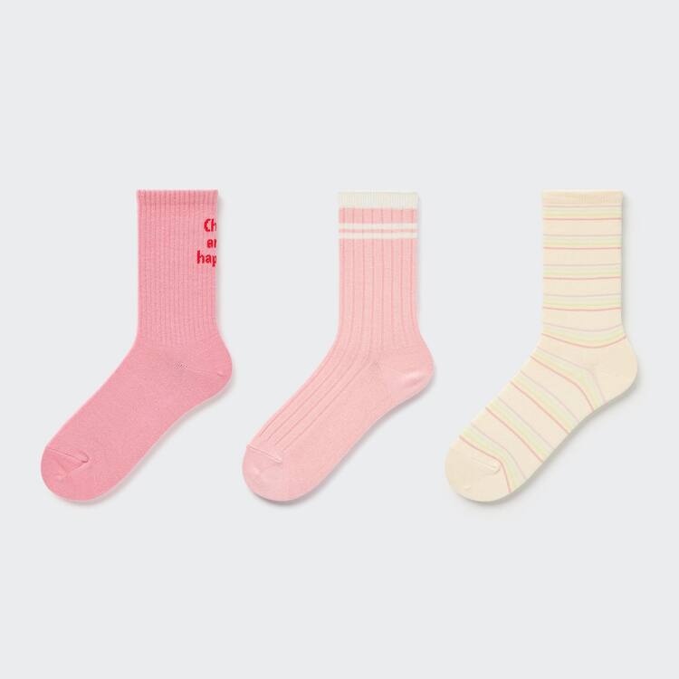 Uniqlo Regular (Three Pairs) Ponozky Detske Ruzove Žlté | LYZPET-137