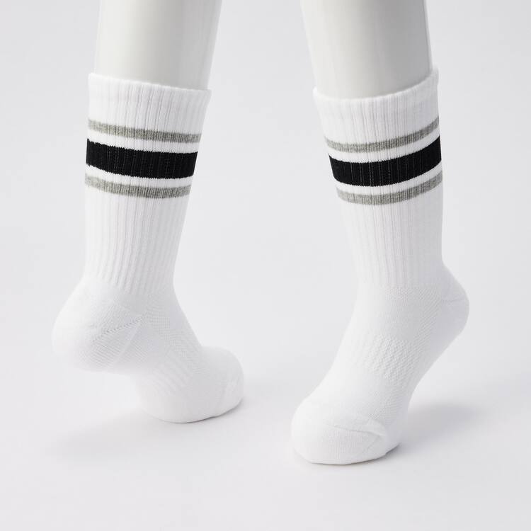 Uniqlo Regular (Three Pairs) Ponozky Detske Biele Siva Čierne | QHXTOB-632