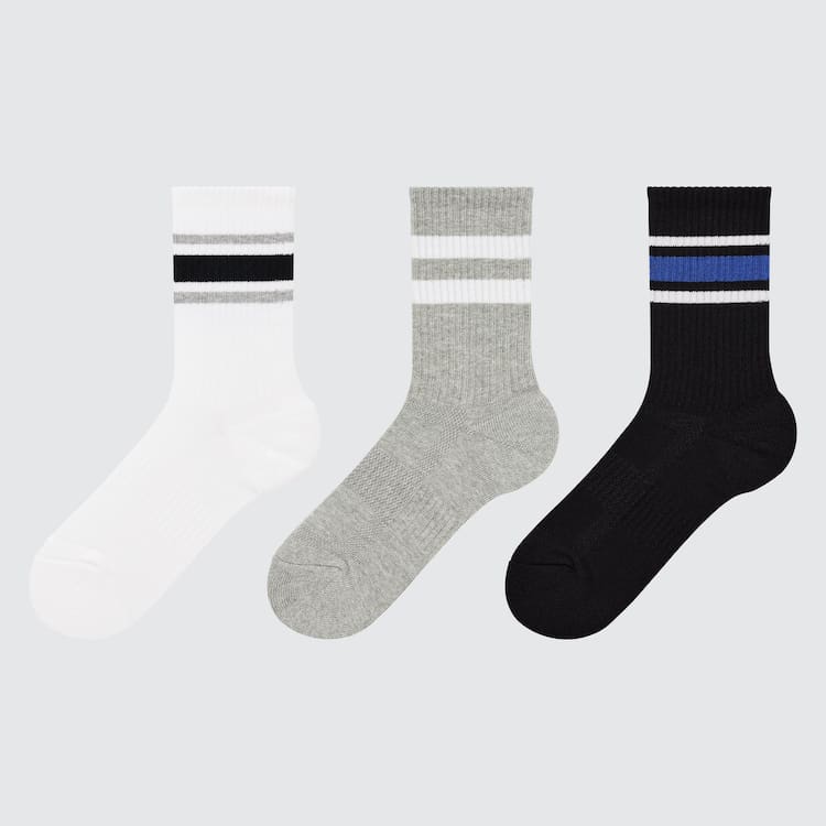 Uniqlo Regular (Three Pairs) Ponozky Detske Biele Siva Čierne | QHXTOB-632