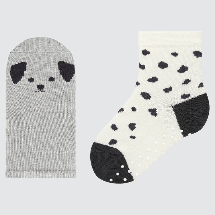 Uniqlo Regular (Two Pairs) Ponozky Pre Babatka Siva Biele | NZHBQV-281