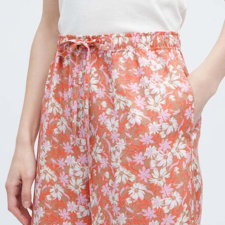 Uniqlo Relaco Surf Floral Print 3/4 Loungewear Damske Ruzove | HCWUXO-138