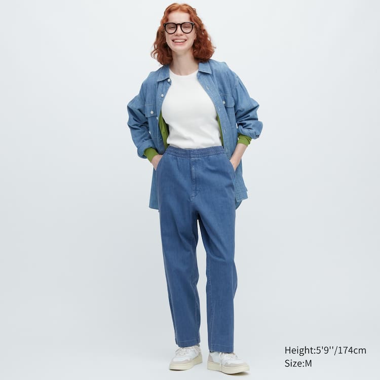 Uniqlo Relaxed Fit Ankle Length Nohavice Panske Modre | UJCAIZ-608