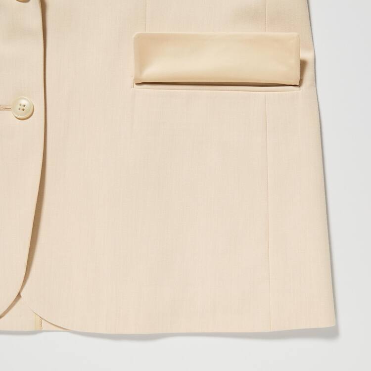 Uniqlo Relaxed Tailored Bundy Damske Béžové | NVJARH-843