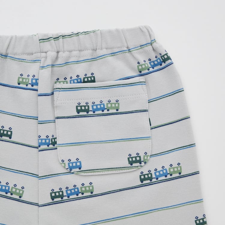 Uniqlo Relaxed Train Print Leginy Pre Babatka Svetlo Siva | JUXOLC-619