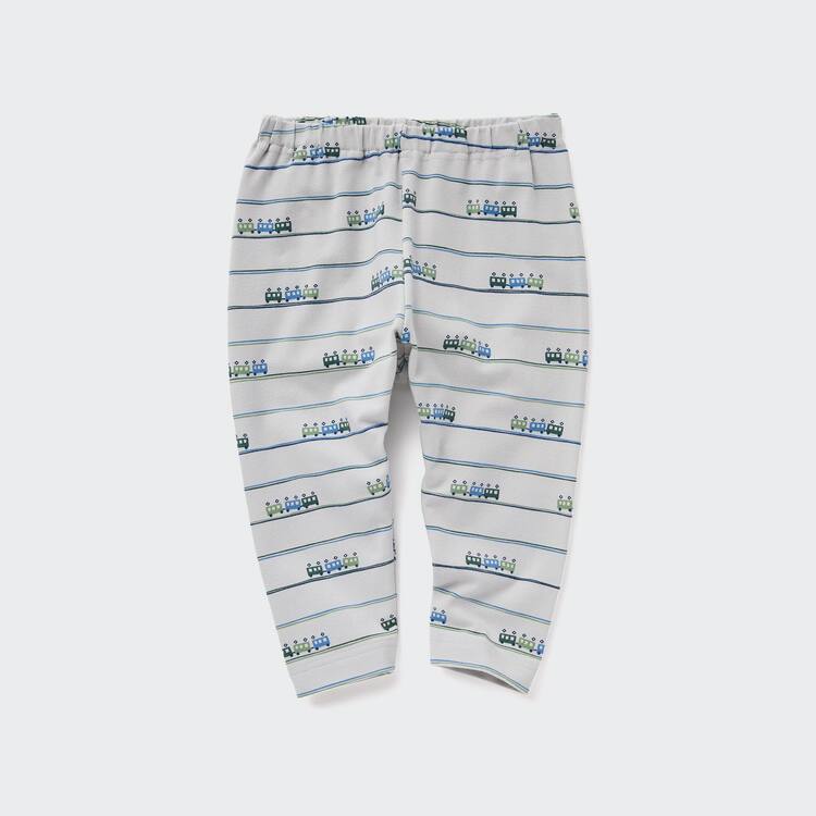 Uniqlo Relaxed Train Print Leginy Pre Babatka Svetlo Siva | JUXOLC-619