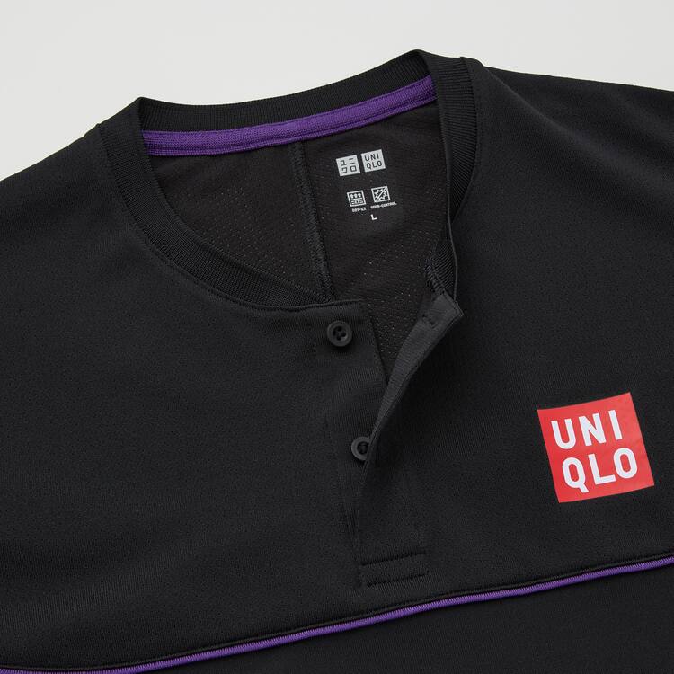 Uniqlo Roger Federer Dry-ex Us 2021 (2021 Season) Polokosele Panske Čierne | ATBJFS-520