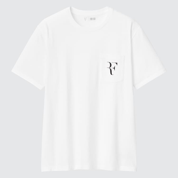 Uniqlo Roger Federer Rf Grafika Tricko Panske Biele | RJWCYH-021