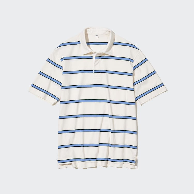 Uniqlo Rugger Pruhované Polokosele Panske Biele | AZLCHN-059