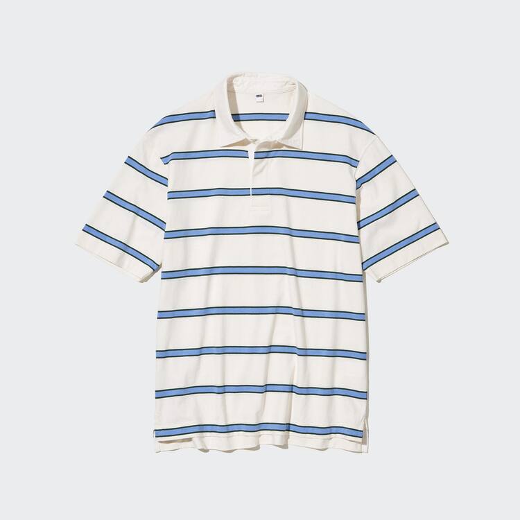 Uniqlo Rugger Pruhované Polokosele Panske Biele | NFQEOC-579