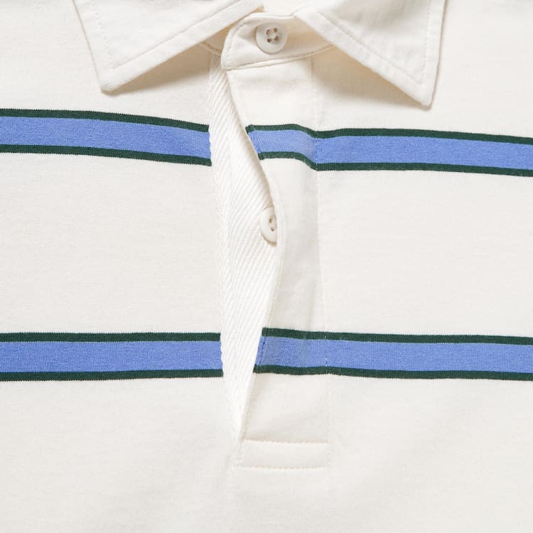 Uniqlo Rugger Pruhované Polokosele Panske Biele | NFQEOC-579