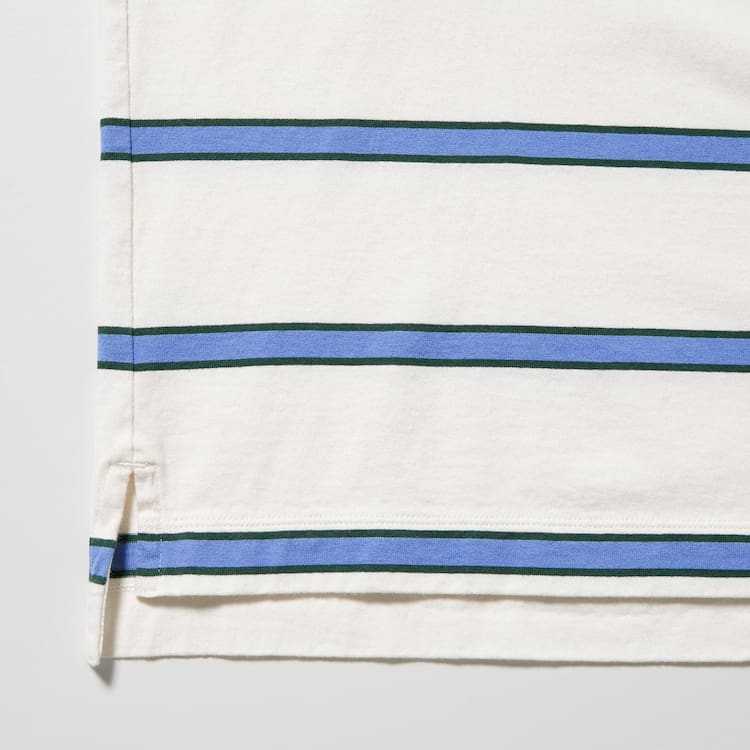 Uniqlo Rugger Pruhované Polokosele Panske Biele | NFQEOC-579