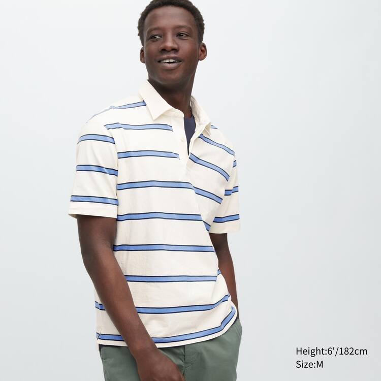 Uniqlo Rugger Pruhované Polokosele Panske Biele | NFQEOC-579
