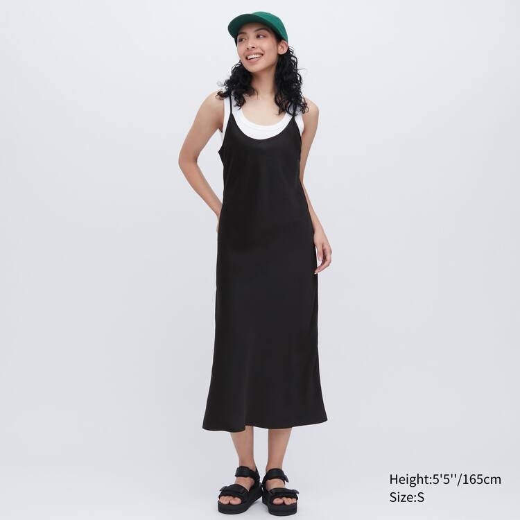 Uniqlo Satin Camisole Saty Damske Čierne | MLCXBU-620