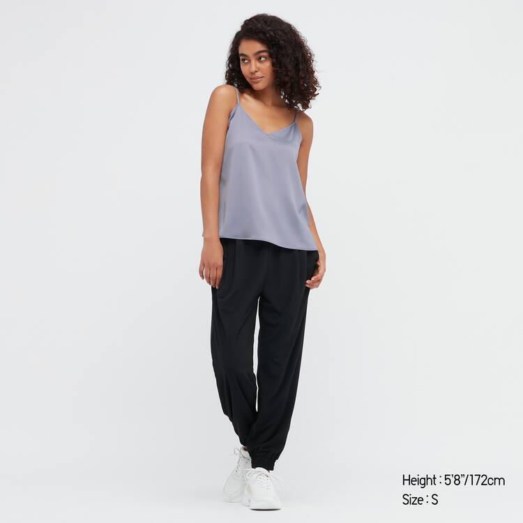 Uniqlo Satin Camisole Topy Damske Modre | OFKBMJ-726