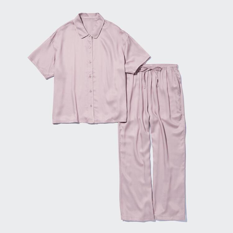 Uniqlo Satin Pajamas (Kratke Sleeve) Loungewear Damske Ruzove | CILZWP-315