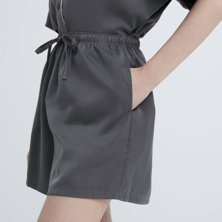 Uniqlo Satin Pajamas (Kratke Sleeve) Loungewear Damske Siva | QNPYLK-981