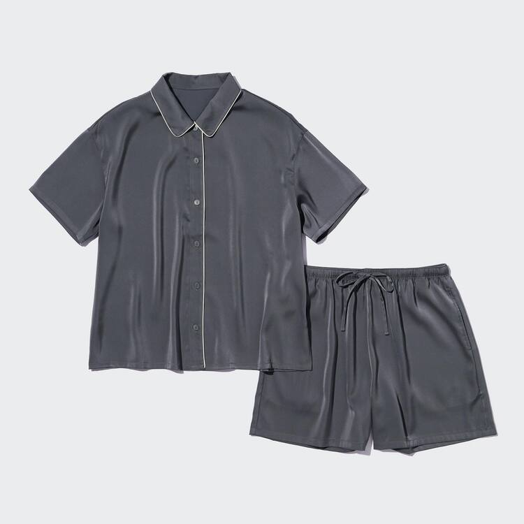 Uniqlo Satin Pajamas (Kratke Sleeve) Loungewear Damske Siva | QNPYLK-981