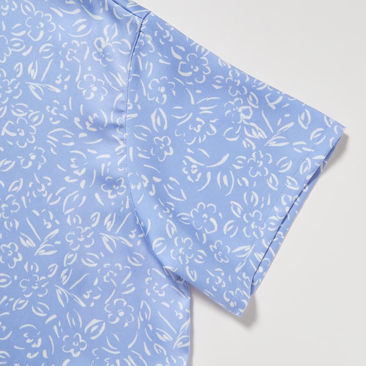 Uniqlo Satin Printed Pajamas (Kratke Sleeve) Loungewear Damske Modre | BNOIKR-385