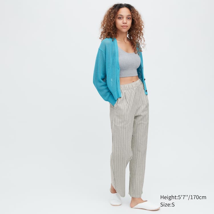 Uniqlo Seersucker Pruhované Easy Loungewear Damske Modre | RPQLHC-540