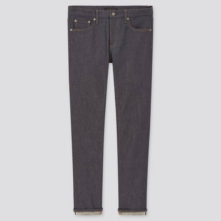 Uniqlo Selvedge Stretch Slim Fit (2020 Season) Džínsy Panske Námornícka Modrá | EZWNUQ-842