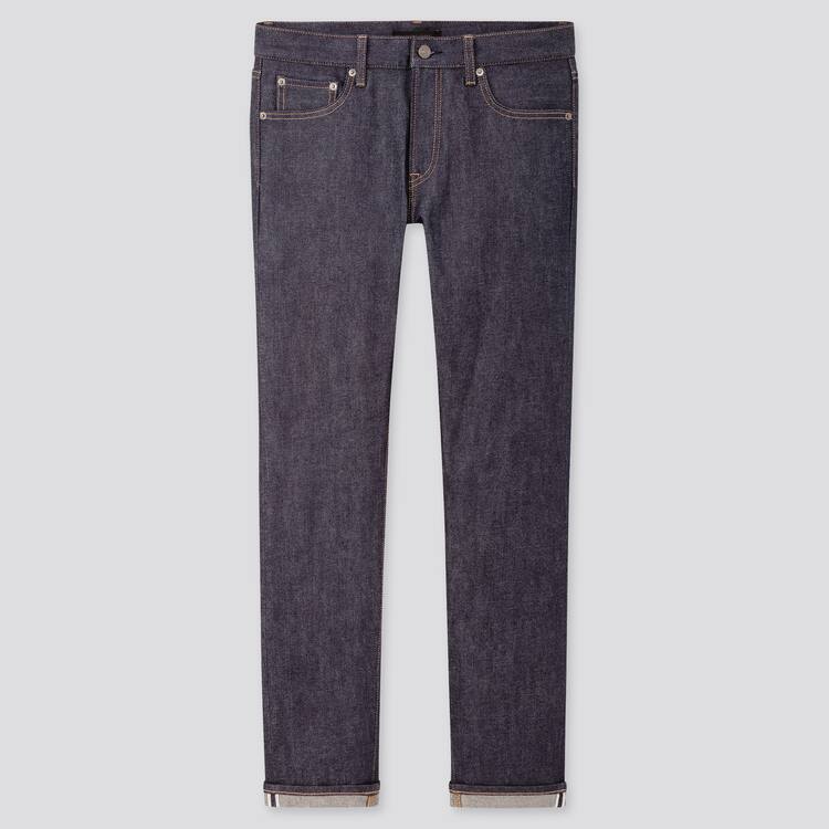 Uniqlo Selvedge Stretch Slim Fit (2020 Season) Džínsy Panske Námornícka Modrá | QJZYRI-296