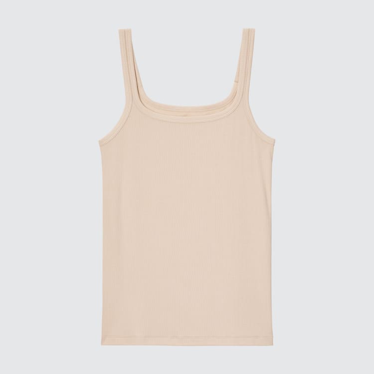 Uniqlo Silk Blend Airism Rebrovaný Bez Rukavov Vesty Damske Béžové | XYNWDI-872
