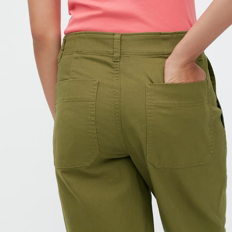 Uniqlo Siroke Topanky Leg Baker Nohavice Damske Olivovo Zelená | DWGNMB-964